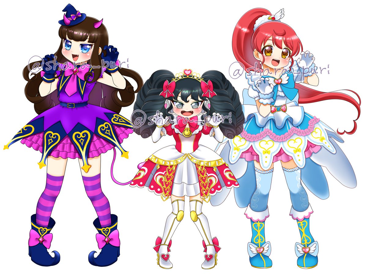 ガァルマゲドン〜😈👼🦖💕 またまた謎に全身も描いたからアクキーとか