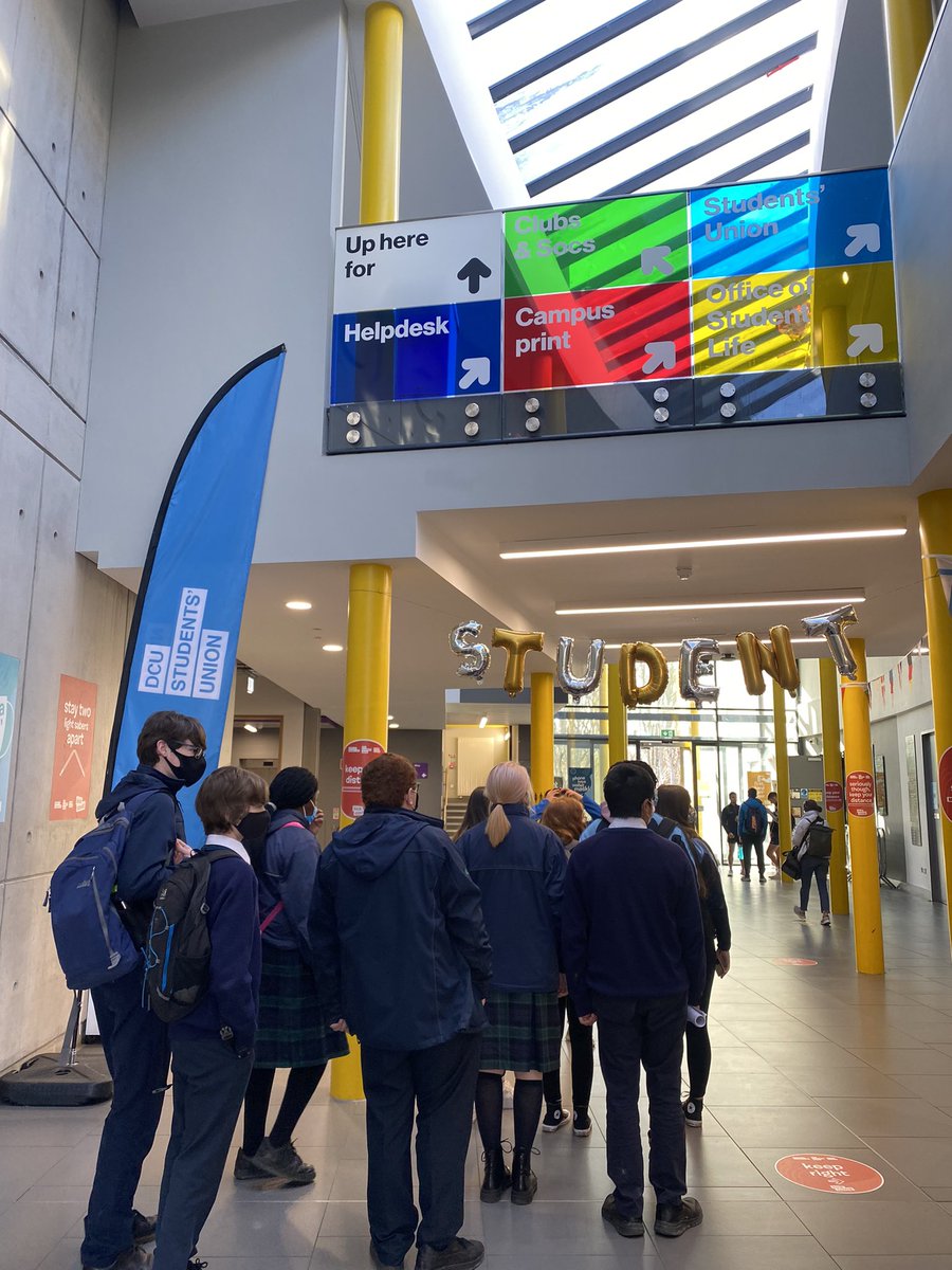 GenMully's tweet photo. Delighted that the 5th years @lusk_cc were the first school in Ireland that was facilitated with a campus visit this morning @DCU since restrictions were lifted 🙌 #Guidanceforall @NCGEGuidance https://t.co/vfwgEqmndy