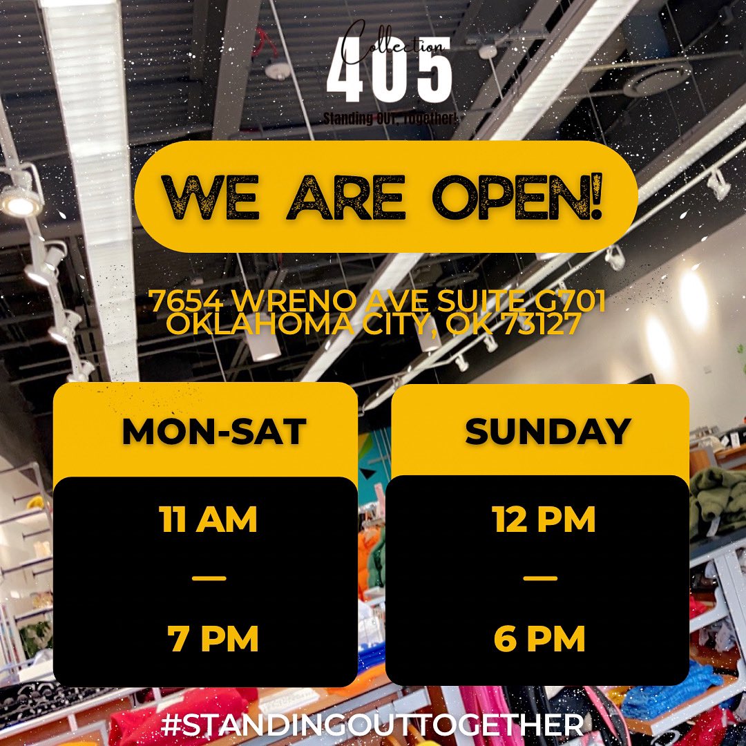 newhomeswtaira's tweet photo. DID YOU KNOW⁉️ You can #ShopLocal 7 days a week at @collection405_ !
We are here to serve our community all week long! #Support more than 20 #SmallBusiness in 1 location at the @okcoutlets !
#StandingOutTOGETHER https://t.co/v0yHVpsnnF