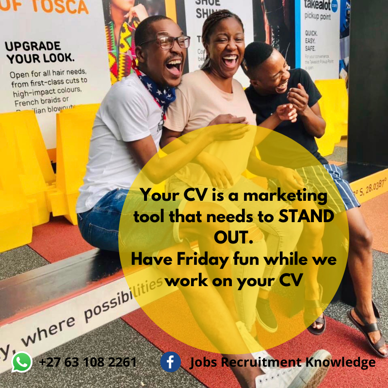Have a Friday vibe knowing that we are busy getting your CV ready for Monday. We enjoy working on your CV on weekend to give you fresh start.
#cvwritingservices #cvrevamp #cvwriting #jobseekersSA