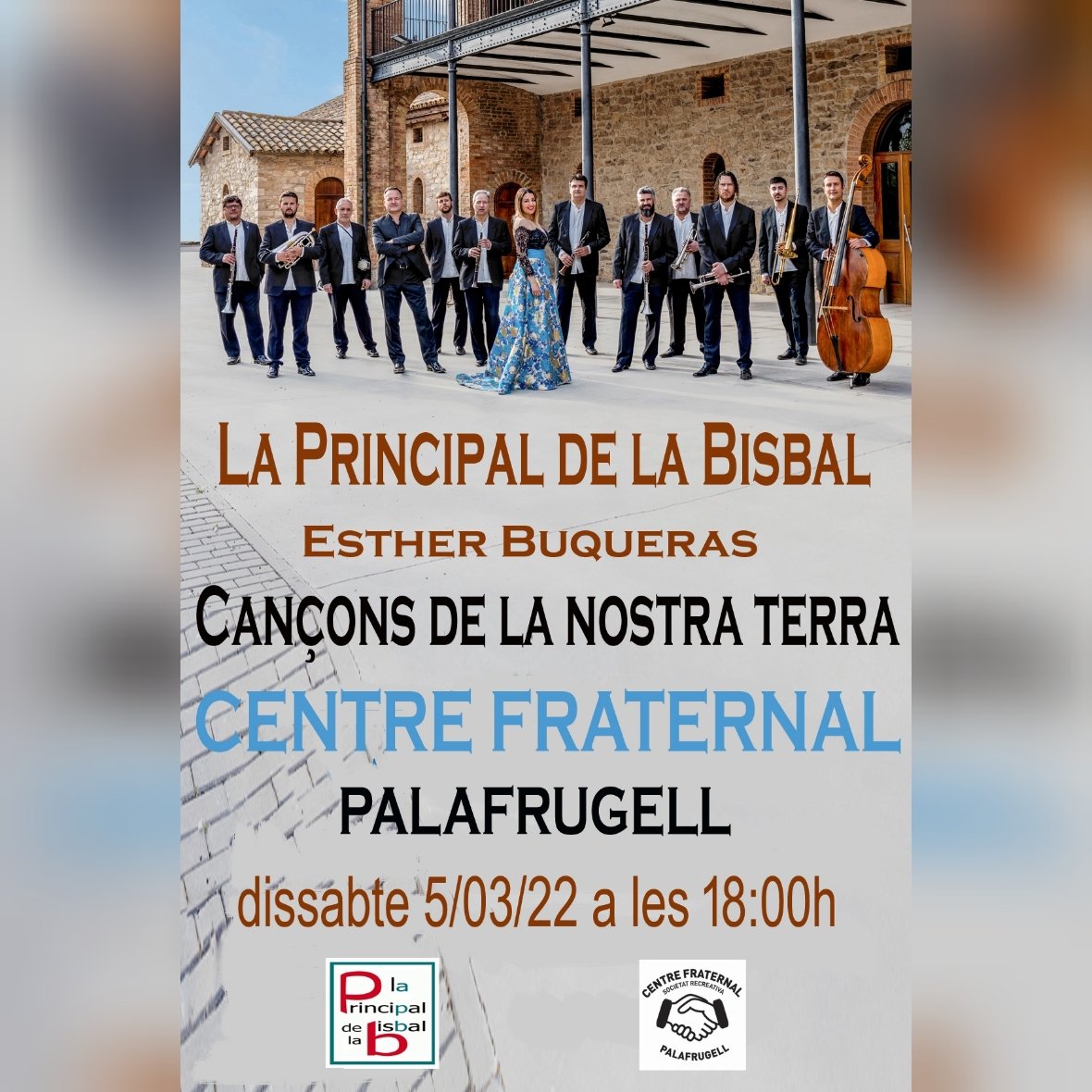 FraternalPalafr's tweet photo. Demà dissabte 5 de març a les 18h, concert de @PrincipalBisbal al @FraternalPalafr de #Palafrugell
Entrada general: 12€
Entrada socis: 10€ https://t.co/dsL8YD2lOi