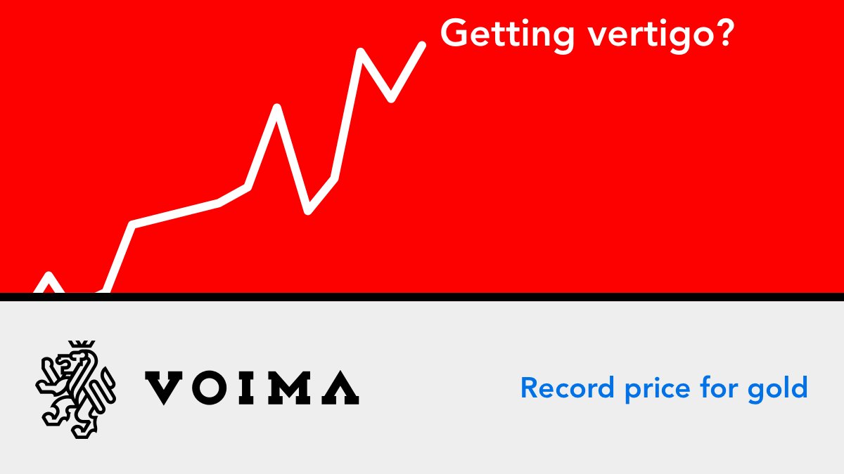 VoimaGold's tweet photo. Gold price measured in euros reached an all-time high for the third time this year. Consequently, the euro reached yet another all-time low when measured in gold. #getsomegold https://t.co/iGWclVHxTP