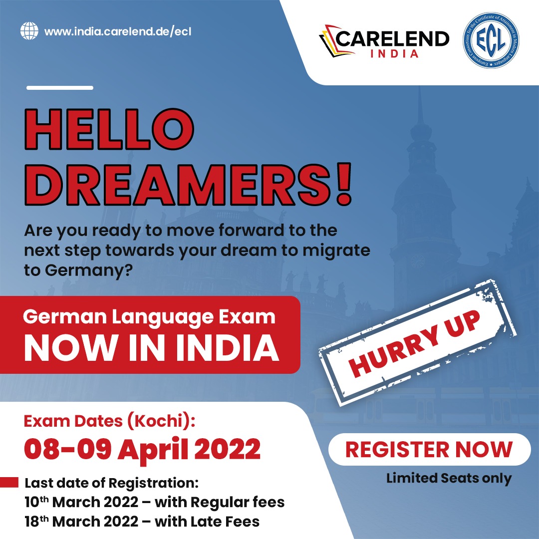 CarelendIndia's tweet photo. Do you wish to migrate to Germany? 🤔
▶ Get Yourself Registered Today!
Registration Link: https://t.co/0rT13CFeEV
#eclexam #germanlanguage #germanlanguagetest #carelendindia https://t.co/PxTc78RgrL