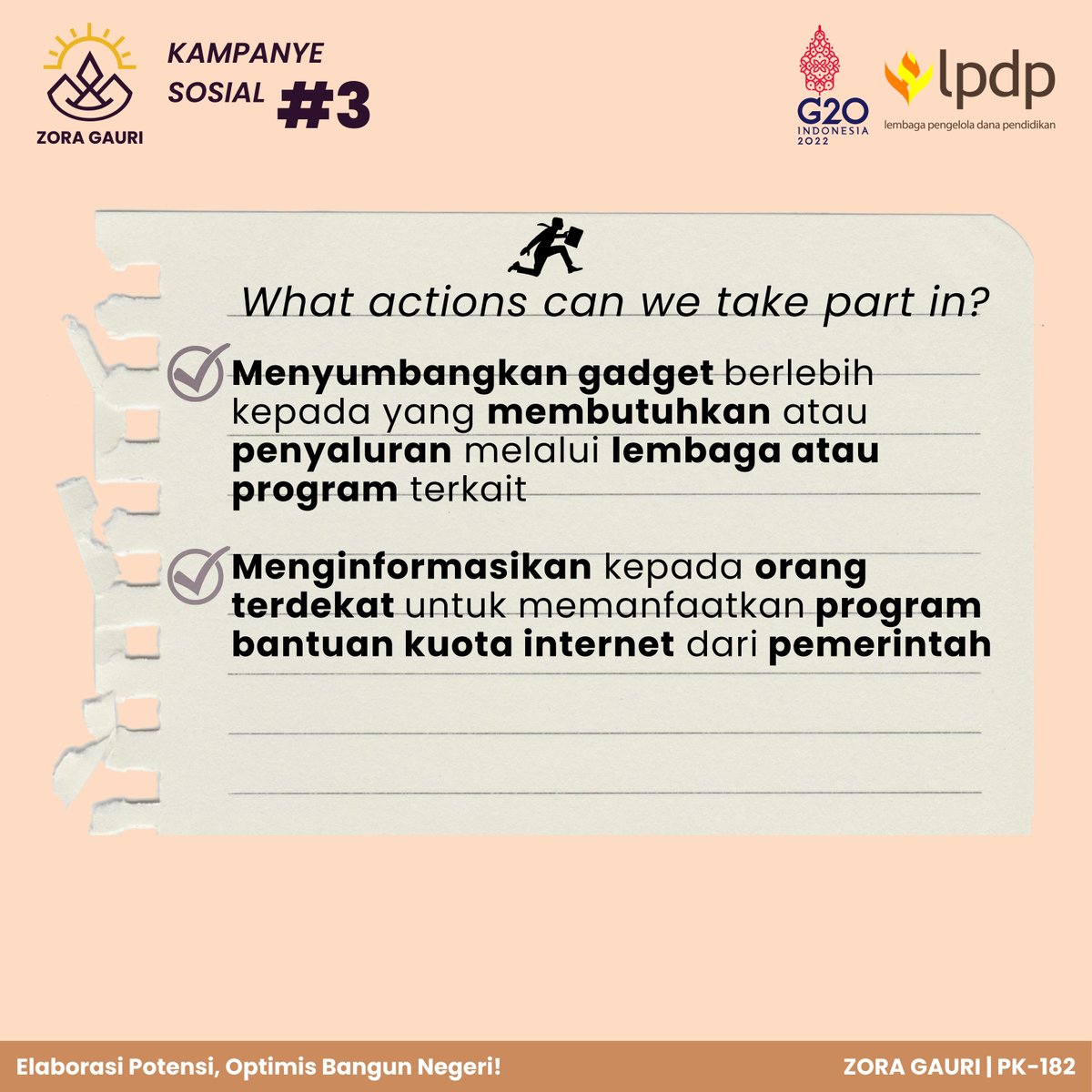 mibsetyawan's tweet photo. LPDPrens, tengok kanan-kiri, barangkali ada kesempatan berbagi. Sekadar kuota, atau tumpangan wi-fi juga cukup. @LPDP_RI
#LPDP #PK182 #ZoraGauri #DiriUntukNegeri #IndonesiaTangguhIndonesiaTumbuh #SDMUnggulIndonesiaMaju #AkuPastiMengabdi #RecoverStrongerRecoverTogether https://t.co/0XRFen2CtL