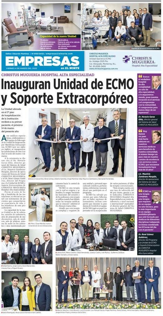 🔵🔴

‼️UNIDAD DE ECMO Y SOPORTE EXTRACORPÓREO ‼️

🏥 CENTRO ELSO 321 Hospital Christus Muguerza Alta Especialidad
🇲🇽 Monterrey, Nuevo León, México.

<a href="/ECMOeducacionMX/">ECMOeducacionMX</a> 
 <a href="/renedgomez/">Rene D. Gomez</a>

🔴🔵