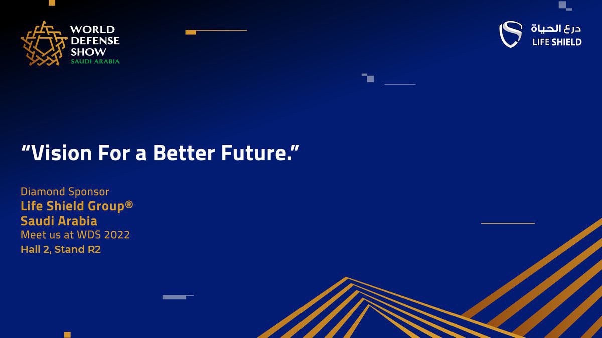 Life_shield1's tweet photo. We are excited to participate at the World Defense Show, which takes place in #Riyadh 🇸🇦 from March 6-9, 2022.
📍Visit our stand number R2 (Hall 2) to meet our team, explore our capabilities.
#Life_shield
#WDS2022 https://t.co/3mVuEEmKx6