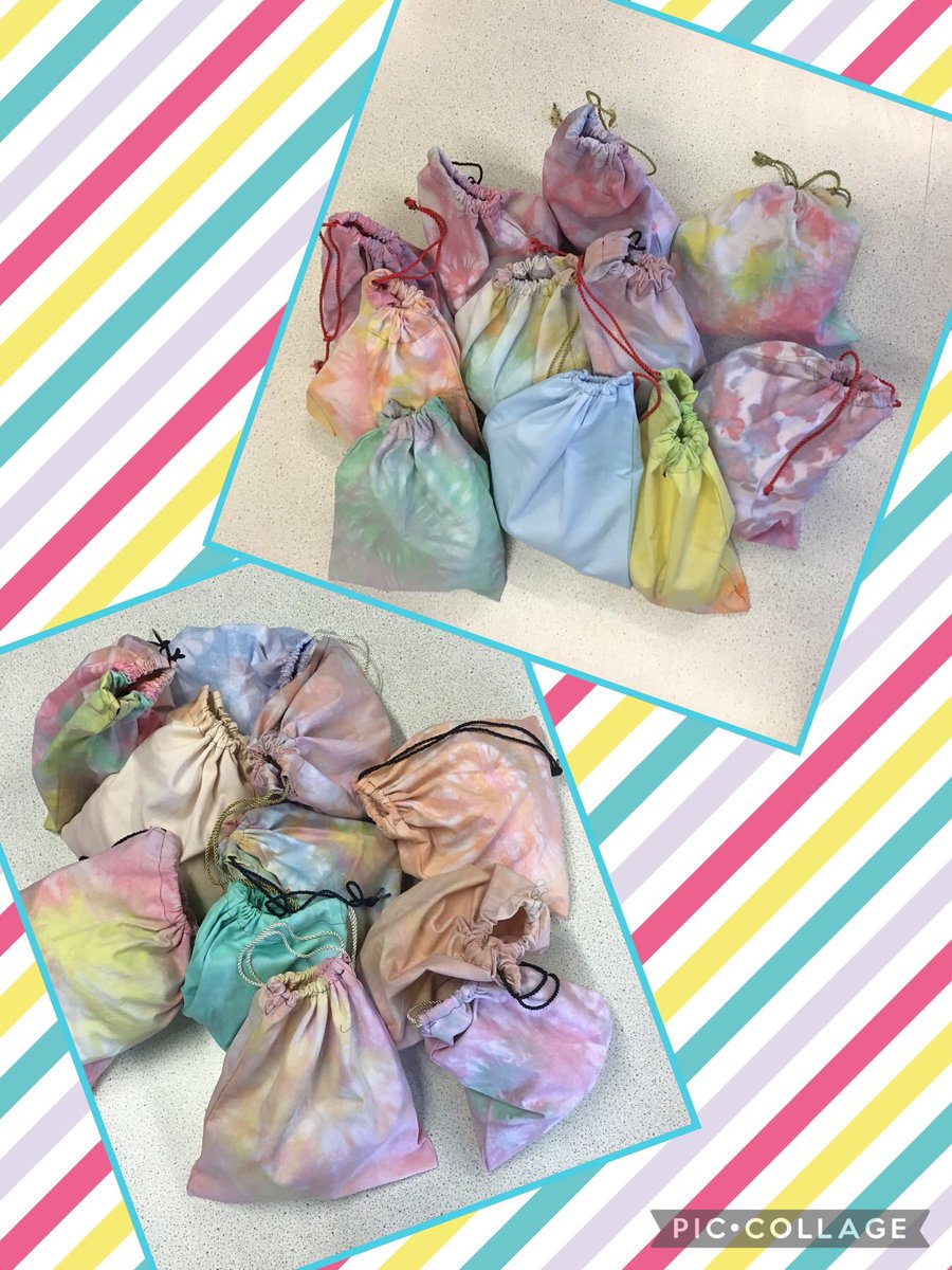 Mrs_White_HE's tweet image. 1E and 1J finishing their Introduction to Textiles by constructing these fabulous tie dye drawstring bags! Great Job Everyone!