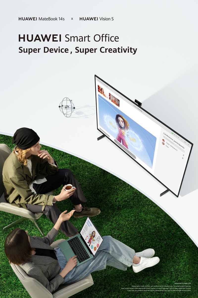 HuaweiMobile's tweet photo. Superior presentation when you connect your #HUAWEIMateBook14s and #HUAWEIVision.
Make meetings more efficient, and show your big ideas on the big screen for maximum impact.
#SuperDeviceSuperCreativity https://t.co/9yM11ETc1L