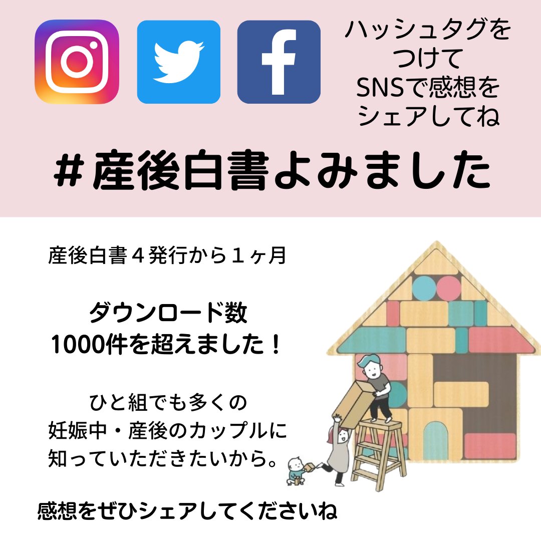 madrebonita's tweet photo. 産後白書４を1月に発行してはや１ヶ月半。
たくさんの方にご紹介いただいてダウンロード数が1000件を超えました。
産後白書を実際読んでいただいた方はSNSなどで、ハッシュタグ「＃産後白書よみました」をつけて、ぜひご感想を投稿してくださいね。

▶︎産後白書４
https://t.co/yg8lhPOHSX https://t.co/gHRb5bh0qK