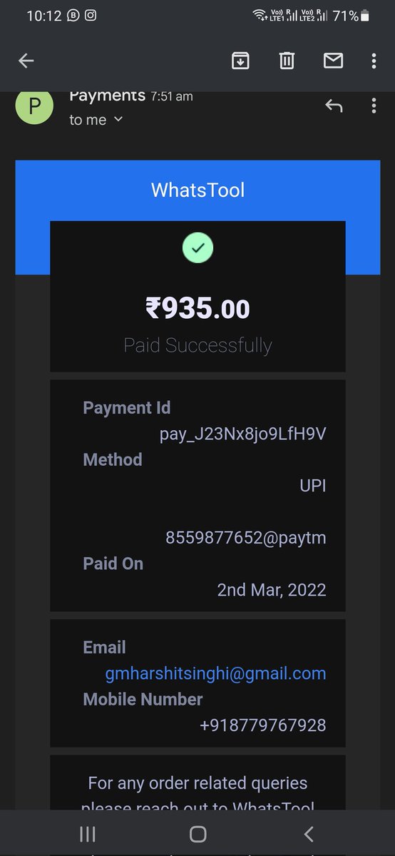 harshitsinghi's tweet photo. @Sujeet05462752 
I buy the premium service of whatstool.. but I am not satisfied with the service.  I need my money back. What is the process. I mailed it to the sujeetkumarmehta23@gmail.com
Also but no response.  

Please send me the process of refund.
8779767928 https://t.co/CSbI9Mk0pC