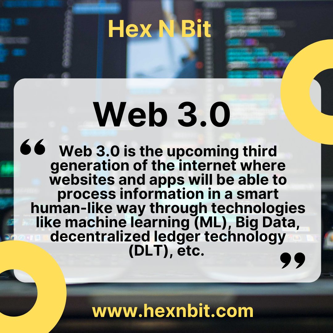 hexnbit_life's tweet photo. Word of the Week: Web 3.0
.
.
.
Follow 👉 Hex N Bit for more exciting resources, industry-relevant information, facts, figures, etc.
.
.
 #career #elearning #blockchaindevelopers #ethereum #blockchaintechnology #blockchains #blockchainwallet #blockchain #chainblock #hexnbit https://t.co/wxzlIFMSWC