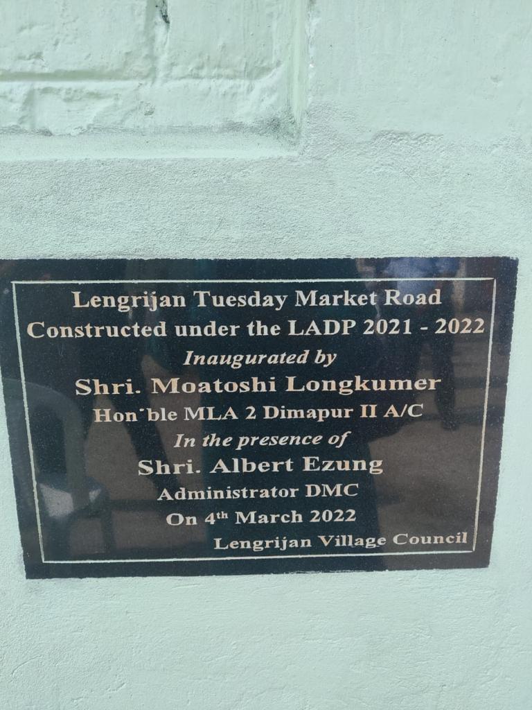 Moatoshi_2Dmr's tweet photo. Happy to inaugurate the Lengrijan Tuesday Market Road set up under LADPF 2021-2022 of 2 Dimapur A/C.
This project is executed by the village council, where the quality of work is maintained with minimum expenditure exhibiting an ideal example of the judicious utilization of fund. https://t.co/TSUb1zS9Ph