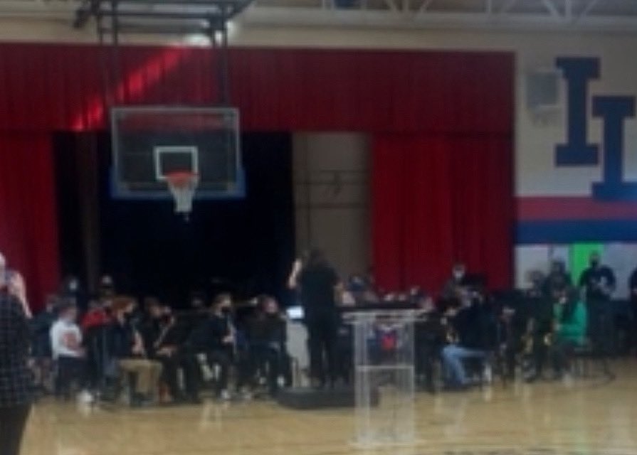 On Monday, the 7th and 8th Grade Band performed “Lift Every Voice and Sing” for the Black History Month assembly. 8th Grade Band students shared research they completed about the history and lyrics of the song. Great work, 7th and 8th graders! 
Blurry photo, sharp performance!