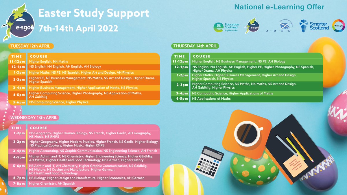 eSgoil's tweet photo. Here is the Study Support evening webinar schedule.
Sign up here: https://t.co/CujuPmv1Qn
And don't forget that registration for our Easter Study Support programme is now open https://t.co/kuGiI71UyL
#NeLO https://t.co/SU6SCINkmw