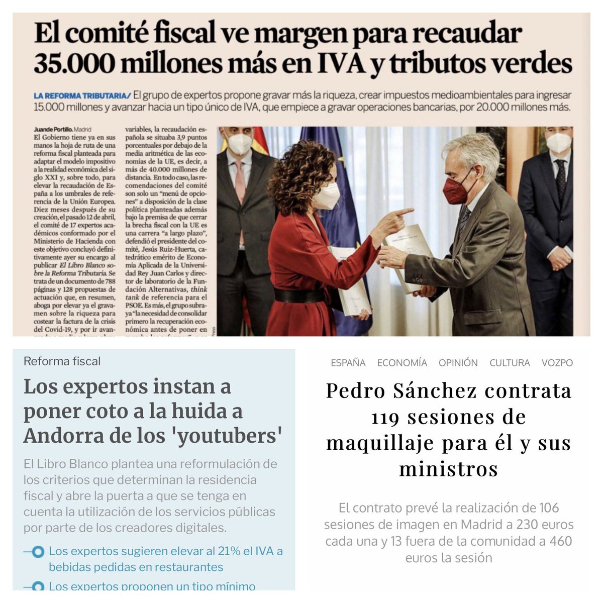 jmlopezzafra's tweet photo. Margen para recaudar 35.000M más. Que por qué se van los Youtubers. Tres titulares que se entienden mejor juntos. Gobierno de España. https://t.co/dE9qZVBHDU