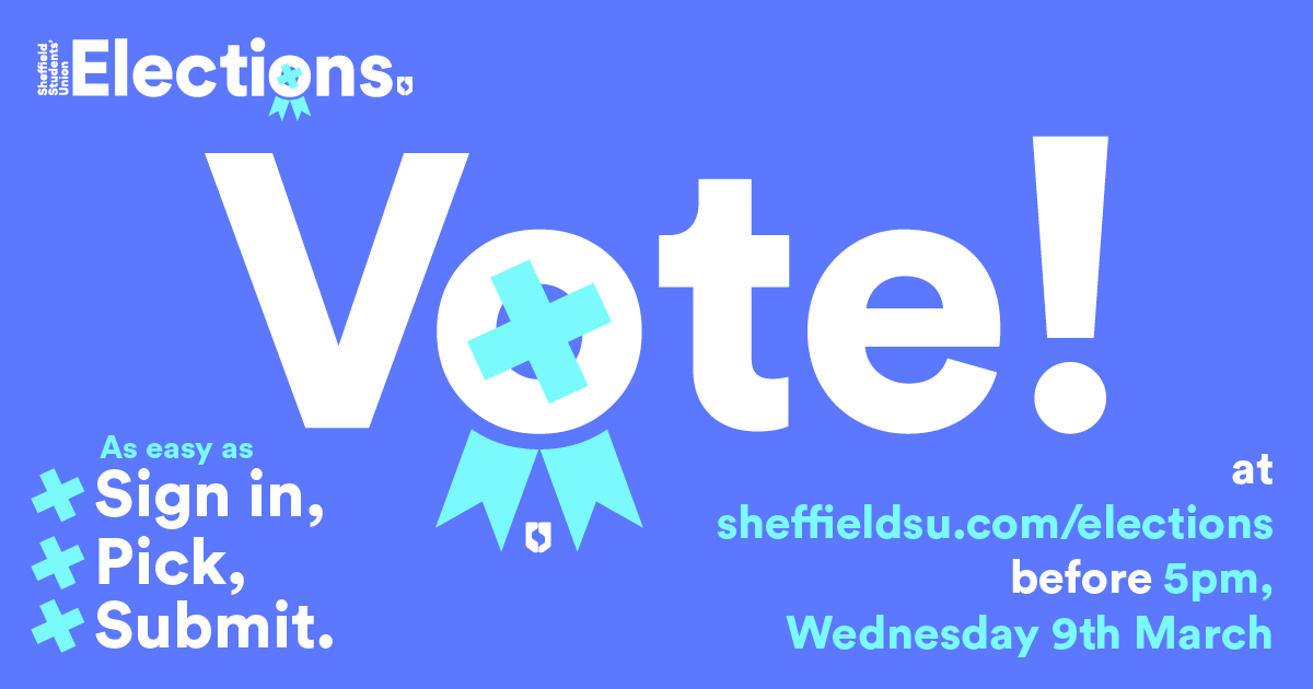 SheffieldSU's tweet photo. Voting is open in the 2022 SU Officer Elections! Have your say and vote before 5pm on Wednesday. 
 
The more you vote the more you save in Bar One with the price of their top ten burgers and drinks coming down by 10p for every 1,000 votes.
 
Vote now at https://t.co/eZeiVNHkp7! https://t.co/14IwIGpj39