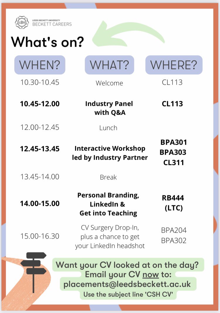 LeedsBeckettMCC's tweet photo. On Monday we’re hosting the first Humanities Careers Day at City Campus. Have a look at our “What’s On” page for what’s happening, when &amp; where. The event is open to all Cultural Studies &amp; Humanities students. See you there! https://t.co/jNFnMAzG2K