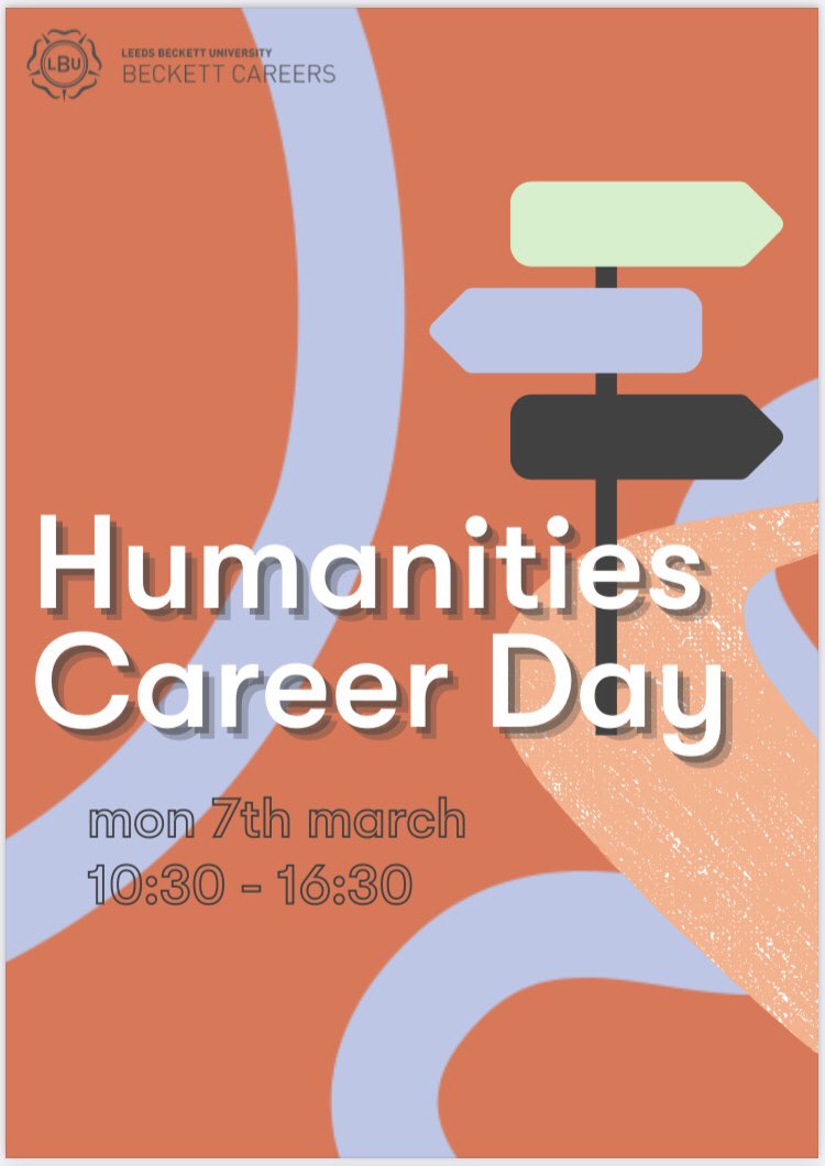 LeedsBeckettMCC's tweet photo. On Monday we’re hosting the first Humanities Careers Day at City Campus. Have a look at our “What’s On” page for what’s happening, when &amp; where. The event is open to all Cultural Studies &amp; Humanities students. See you there! https://t.co/jNFnMAzG2K