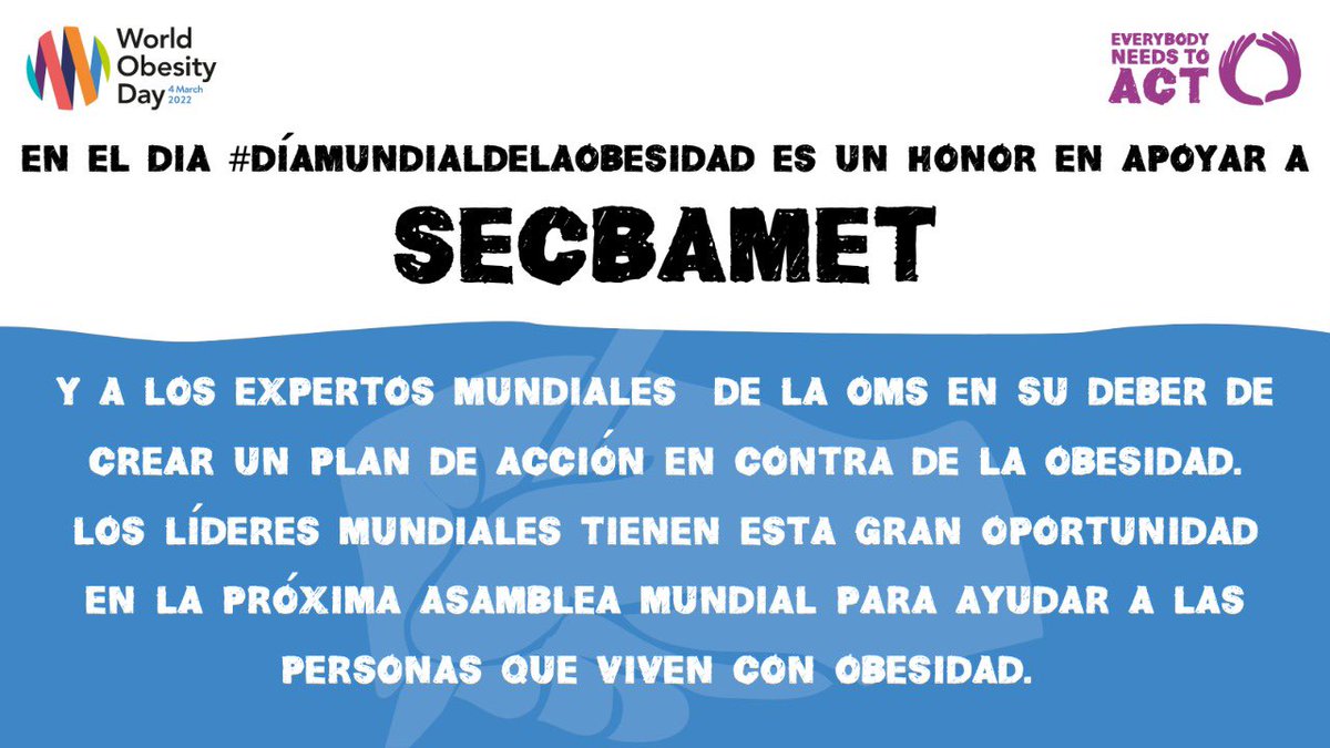 secbamet_i's tweet photo. En este día @secbamet_i @secbamet se une al esfuerzo mundial para tratar la obesidad y mejorar la calidad de vida de nuestra población 🇪🇨 https://t.co/BzSQmuW3Ho