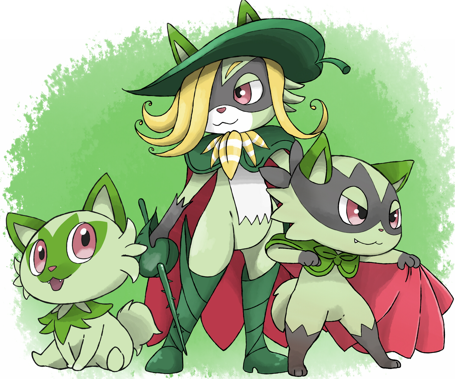 ムルムル 前回考えたニャオハの進化予想をブラッシュアップしました ポケモン新作発売前は進化予想でワクワクできるから楽しいです ポケモンsv Pokemon T Co Zdobwz8tzv Twitter