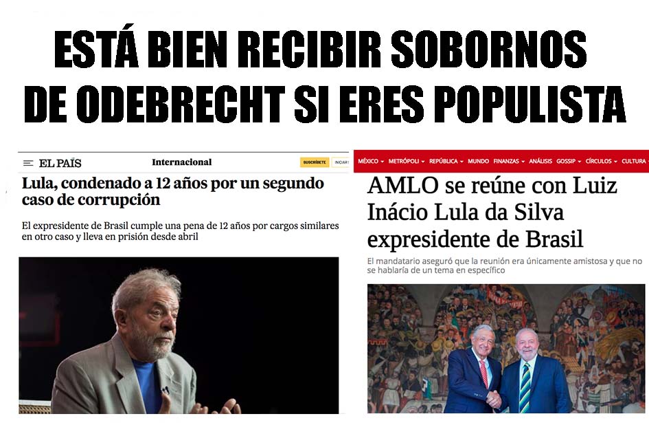 Garcimonero's tweet photo. Por años López estuvo mame y mame y mame condenando la corrupción de políticos mexicanos con la empresa Odebretcht y ahora nos pone como ejemplo de lucha contra la corrupción a Lula que estuvo en la cárcel por recibir sobornos de Odebretcht.
#VivirParaVer https://t.co/6vu7OJ95YP