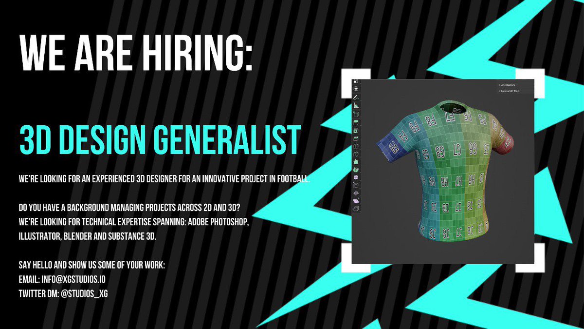 xGStudios_'s tweet image. We are hiring! 🚨 

Are you an avid sports fan with a passion for 3D design? We're looking to add talent to the team!  

If this sounds like you - or someone you know, please DM us or tag them below.👇

#smsports #3dartist #Blender3d #metaverse
