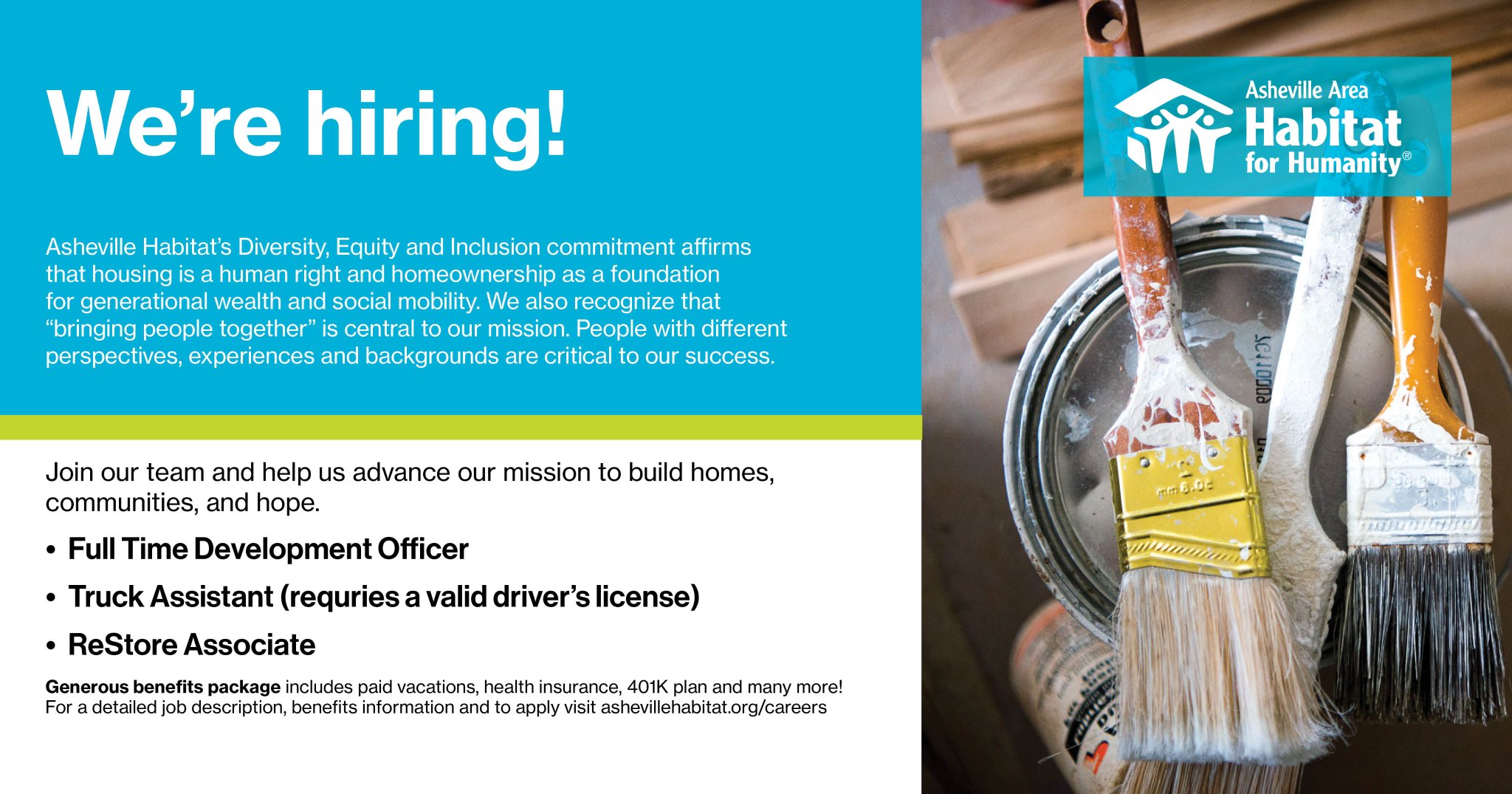 Asheville Habitat on Twitter "We're hiring! We have a Development