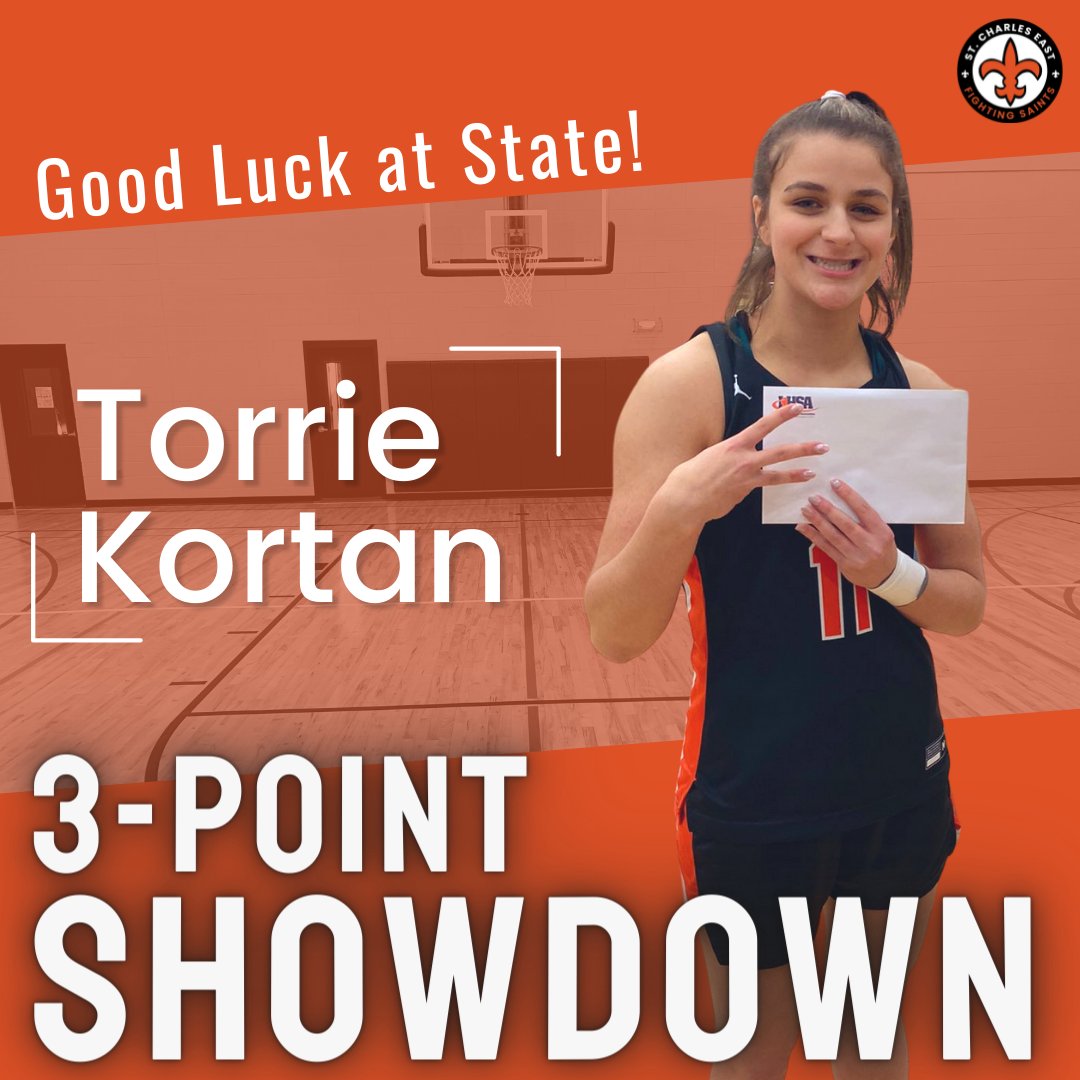 🏀 Good luck to Torrie Kortan from St. Charles East at the 3-Point Showdown this weekend! #D303Pride