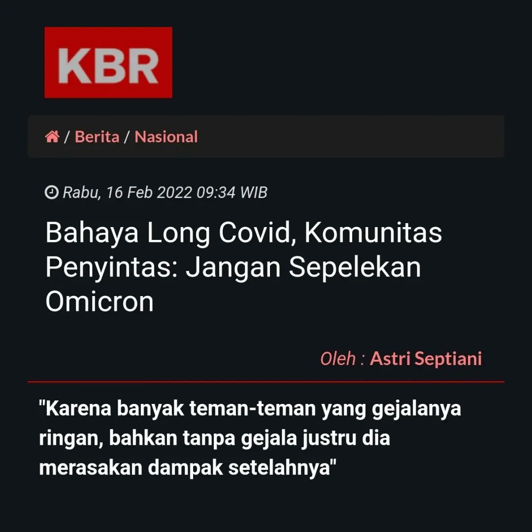 Omicron ringan? Wait until you got the longterm symptoms 😴
m.kbr.id/nasional/02-20…