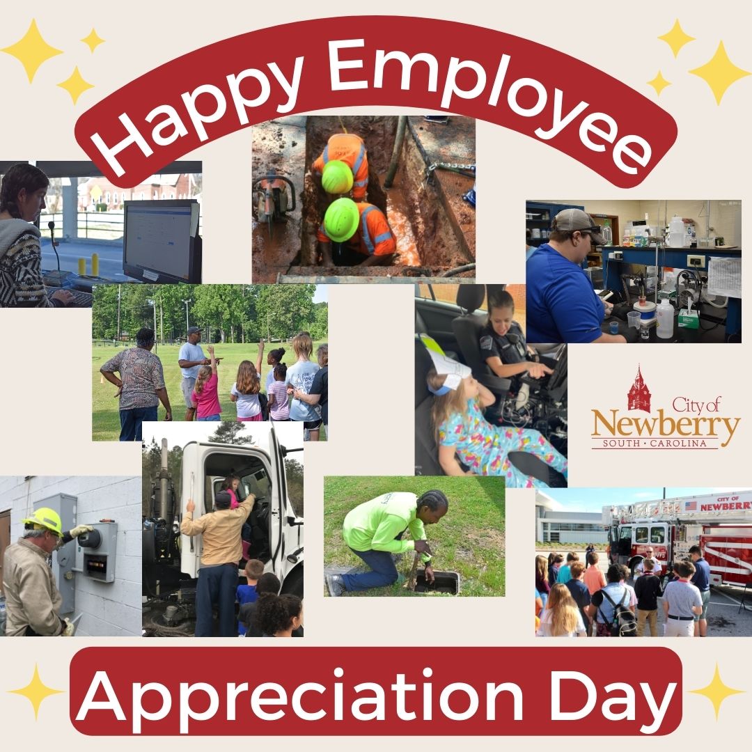 CityofNewberry's tweet photo. The City of Newberry is thankful today and every day for it's valuable team of employees! Join us in thanking them for the jobs they do each day to serve our community! #EmployeeAppreciationDay #BetterInTheBerry https://t.co/NuGe6AYq7p