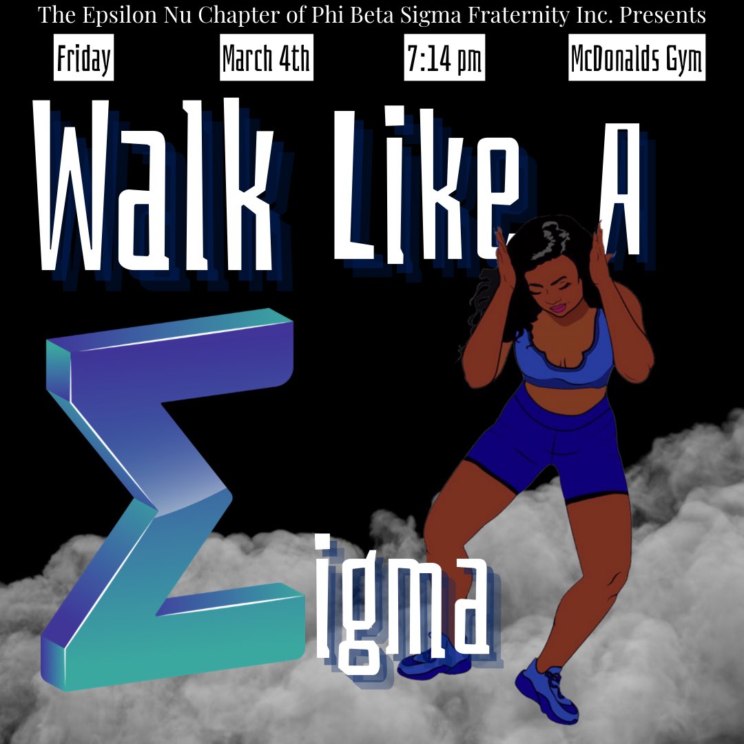 Today is Walk Like A Sigma ‼️‼️‼️‼️

 $2 for admission &amp; 2 canned goods = 1 ticket towards our door prizes which you can win 1 of the 3 $25 gift cards. 

See y’all at 7:14!