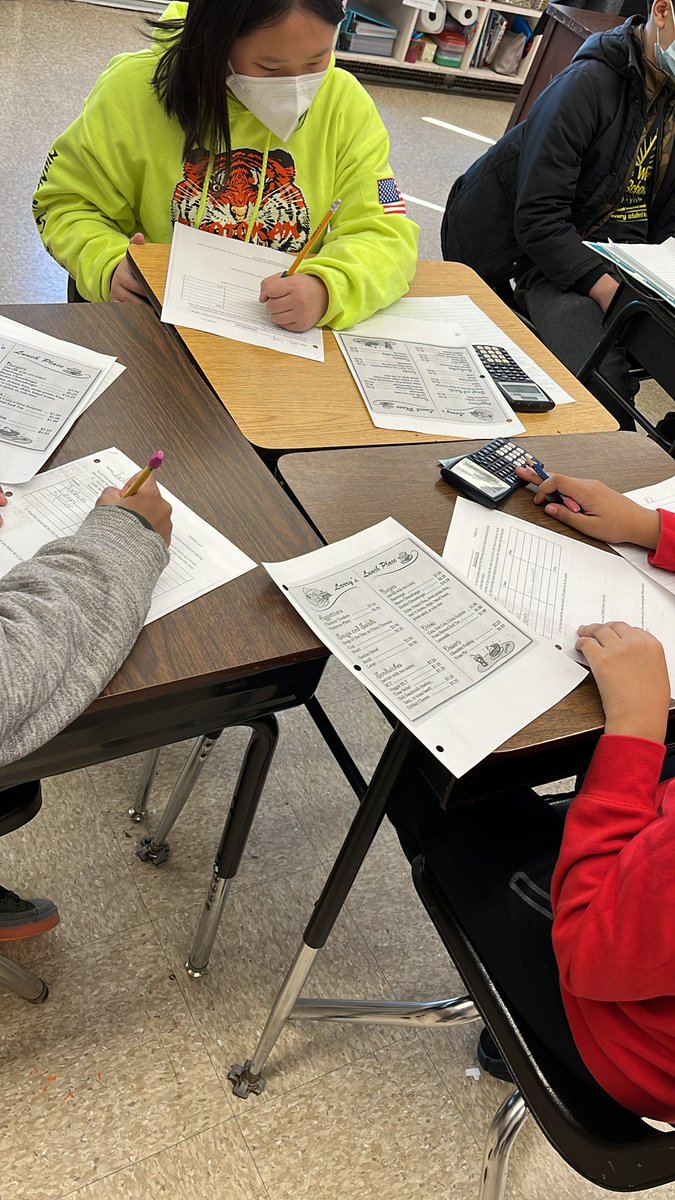 Today we “ordered” lunch at Larry’s lunch place to practice calculating tax and tip! <a href="/WHGWashington/">WHGW</a>