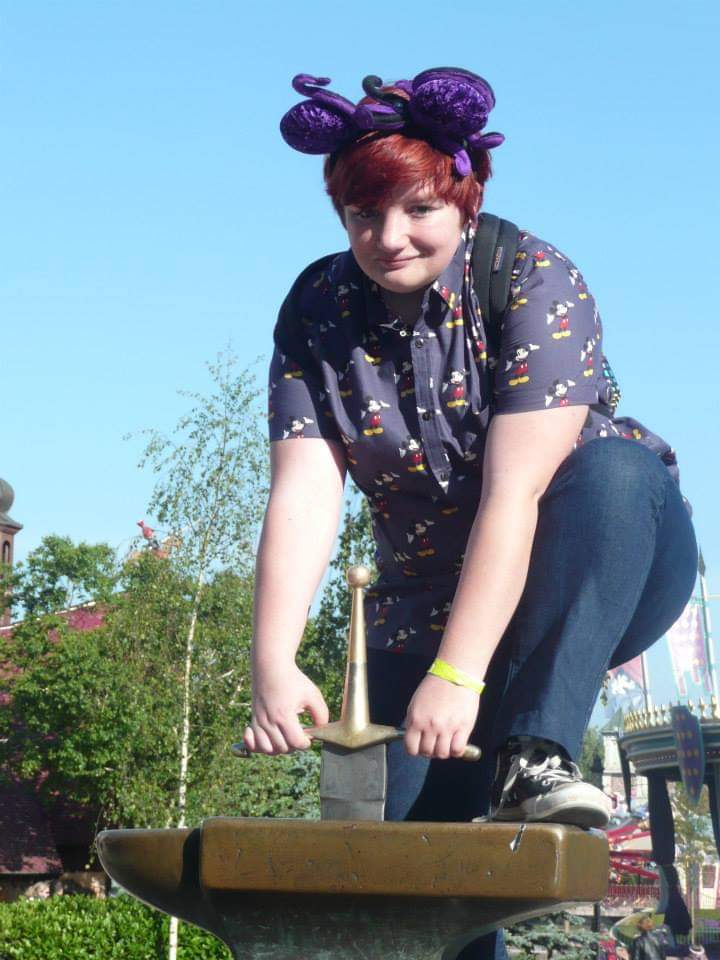moomimsaurusrex's tweet photo. @Hdylmn1 me pulling the sword from the stone at Disneyland Paris! Was a one we never really watched or owned on video, I think it was recorded somewhere https://t.co/M6jPoCy0xB