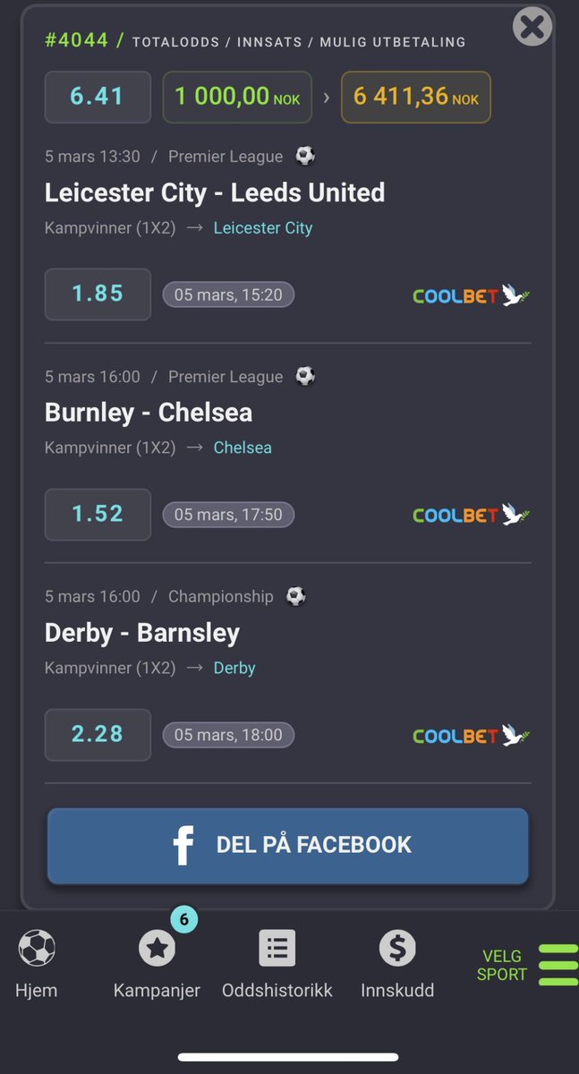 Ny helg og <a href="/DavyWathne/">Davy Wathne</a> har ståltro på denne trippelen. 💰 Ønsker du å vinne en gratis andel? 🙏🏻

✅  ❤️ + følg oss
✅  Svar: #davysbong 

Vi trekker 7 stk som evt vinner 1000kr hver (ja, vi runder oppover) 😎 Trøstebonus til vinnerne om den ryker!