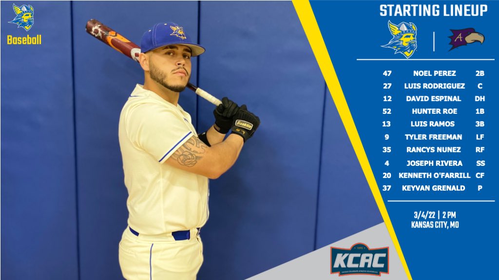 ⚾️⚾️ GAME DAY ⚾️⚾️

🆚 Avila University 
🕚 Single 9 inning starting at 2 PM 
📍 Kansas City, MO
🎥 kcacnetwork.com/avila/