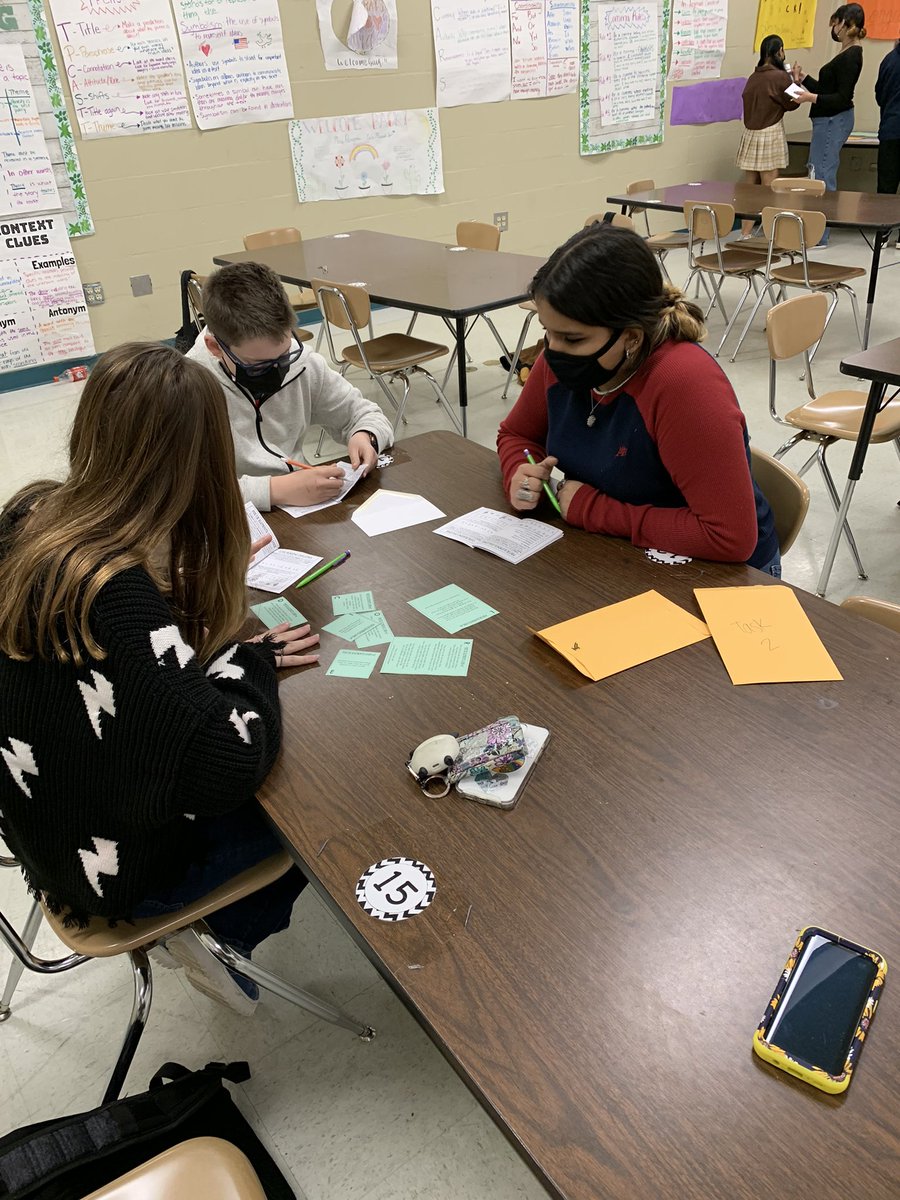 Mrs_ParsonsSA's tweet photo. It’s Friday so it’s break out day in GT ELA. Using their problem solving skills to answer questions and solve the clues. 🔎 @NISDGTAA #skyhawkpride #middleschoolGT https://t.co/IqC51eUzia