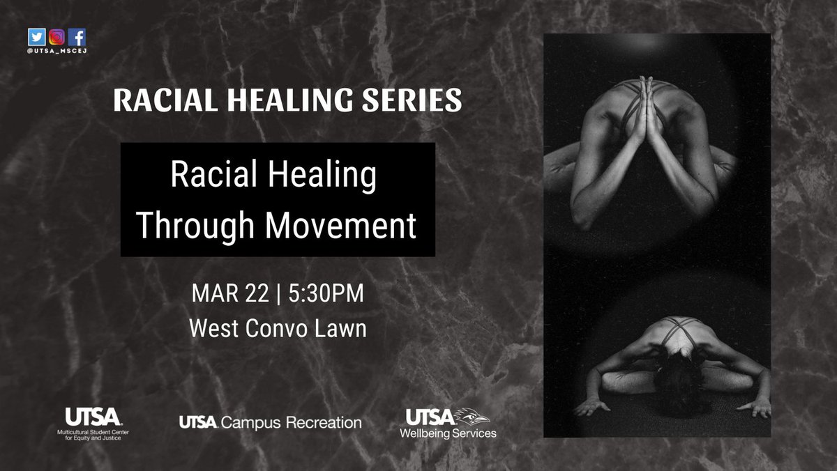 UTSA_MSC's tweet photo. Save the Date!! TUES, MAR 22nd, we are continuing our Racial Healing Series. More info coming soon!
@utsadreamers @UTSAWellbeing @UTSARec
#UTSA #MSCEJ #UTSA22 #UTSA23 #UTSA24 #UTSA25 #UTSA26 https://t.co/TZAdzQUEhz