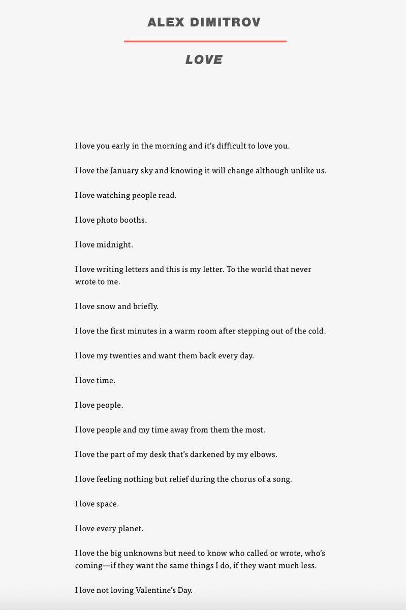 tony_taddei's tweet photo. I read poetry every morning before I start to write, and I came across this one today from Alex Dimitrov.  In the contributors' notes he says he wrote it a line a day over the past few hard years to give people hope. It did that for me today. https://t.co/SDQCyF7wDe @alexdimitrov https://t.co/EXo6G3KpLg
