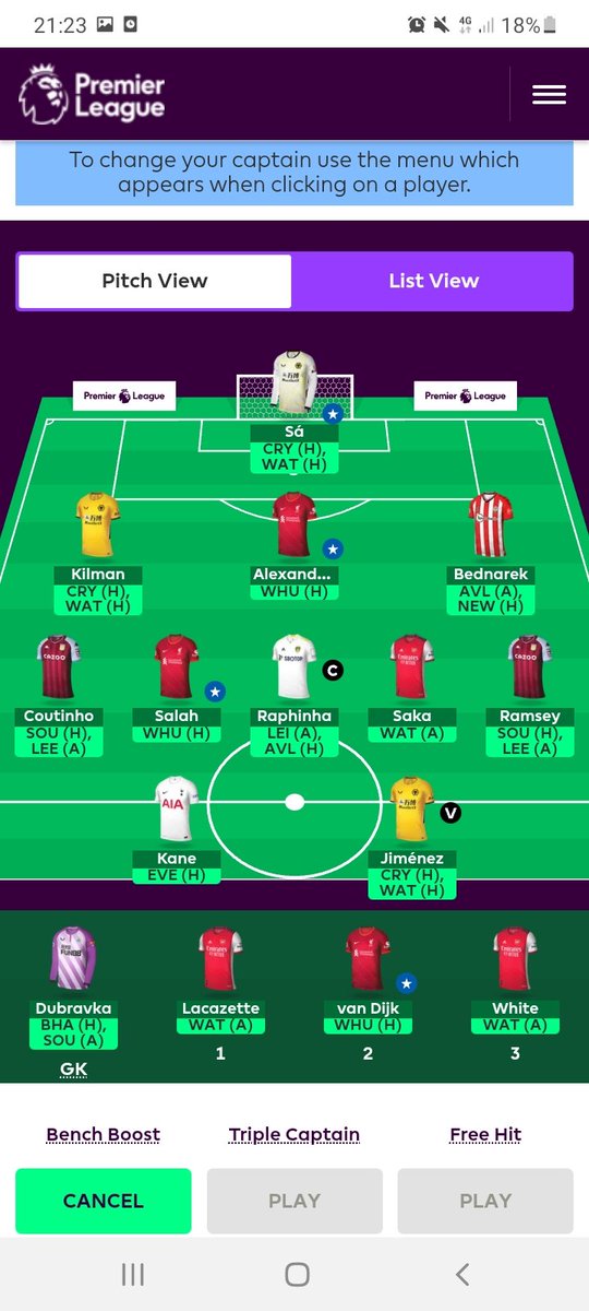 bteamcaptainfpl's tweet photo. @FplMode 10 gw30 starters. Looks like i can only transfer out vvd or bednarek, taa salah locks.

does this plan look aok?
Zero bank
GW28 vvd > james (saving 0.5mil)
Gw29 benarek > matip
Gw30 matip > anyone who plays gw30 https://t.co/wnWYYXjrhA