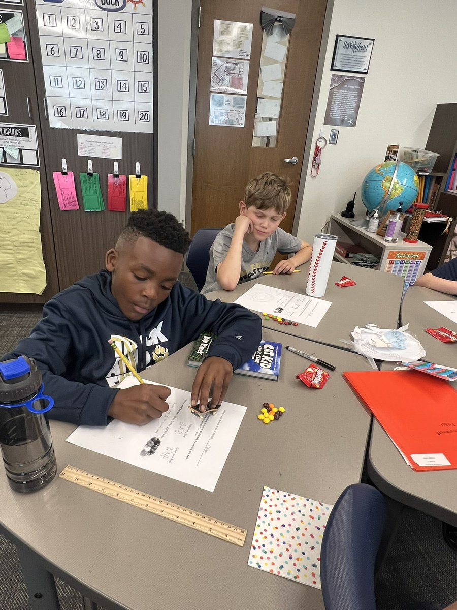 WA4thDavid's tweet photo. Taste the rainbow of fraction fun! Math is always more fun with candy!! #whitefieldacademy https://t.co/OAISZ7kwYF