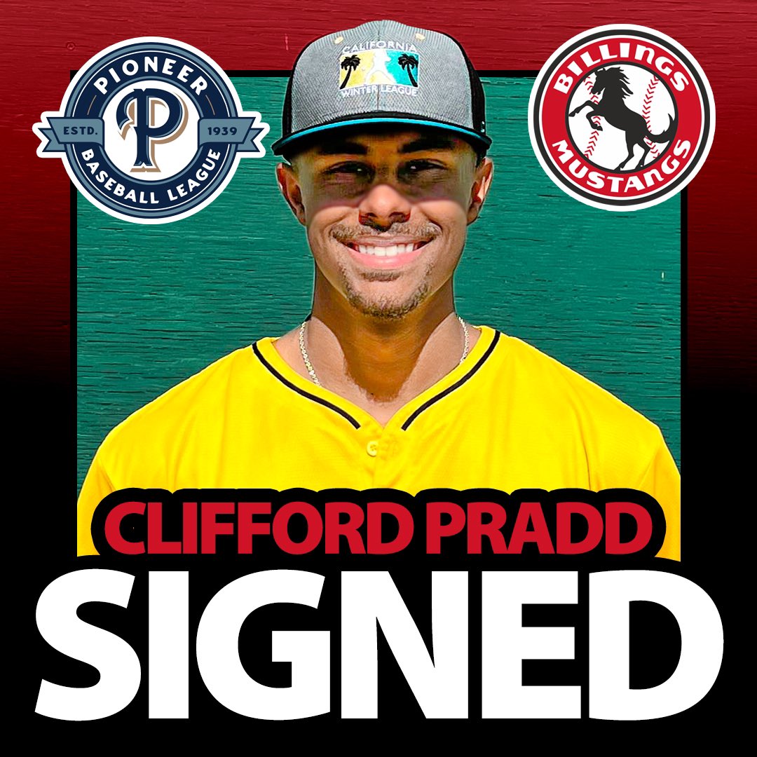 CalWinterLeague's tweet photo. Congratulations to Bombers Infielder, Clifford Pradd on being signed by the Billings Mustangs in the Pioneer League! 🎉 #CWL2022 #ReachNewHeights https://t.co/T8yQ0VZzgJ