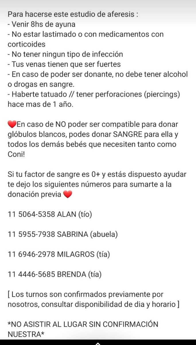 vaani77's tweet photo. Por favor se agradece la difusión para poder llegar con todos los donantes que cony necesita¡¡¡
#TODOSPORCONY❤
#MunicipioEstebanEcheverria
#HospitalGarrahan https://t.co/sl0iGHYiQP