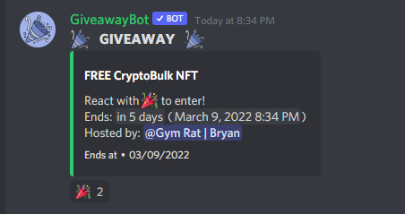 cryptobulknft's tweet photo. We are currently running a free CryptoBulk NFT Giveaway in our discord! Make sure to retweet and enter the giveaway!

Join the discord here: https://t.co/GjOGqWhyHm https://t.co/22CSPRB9Dc