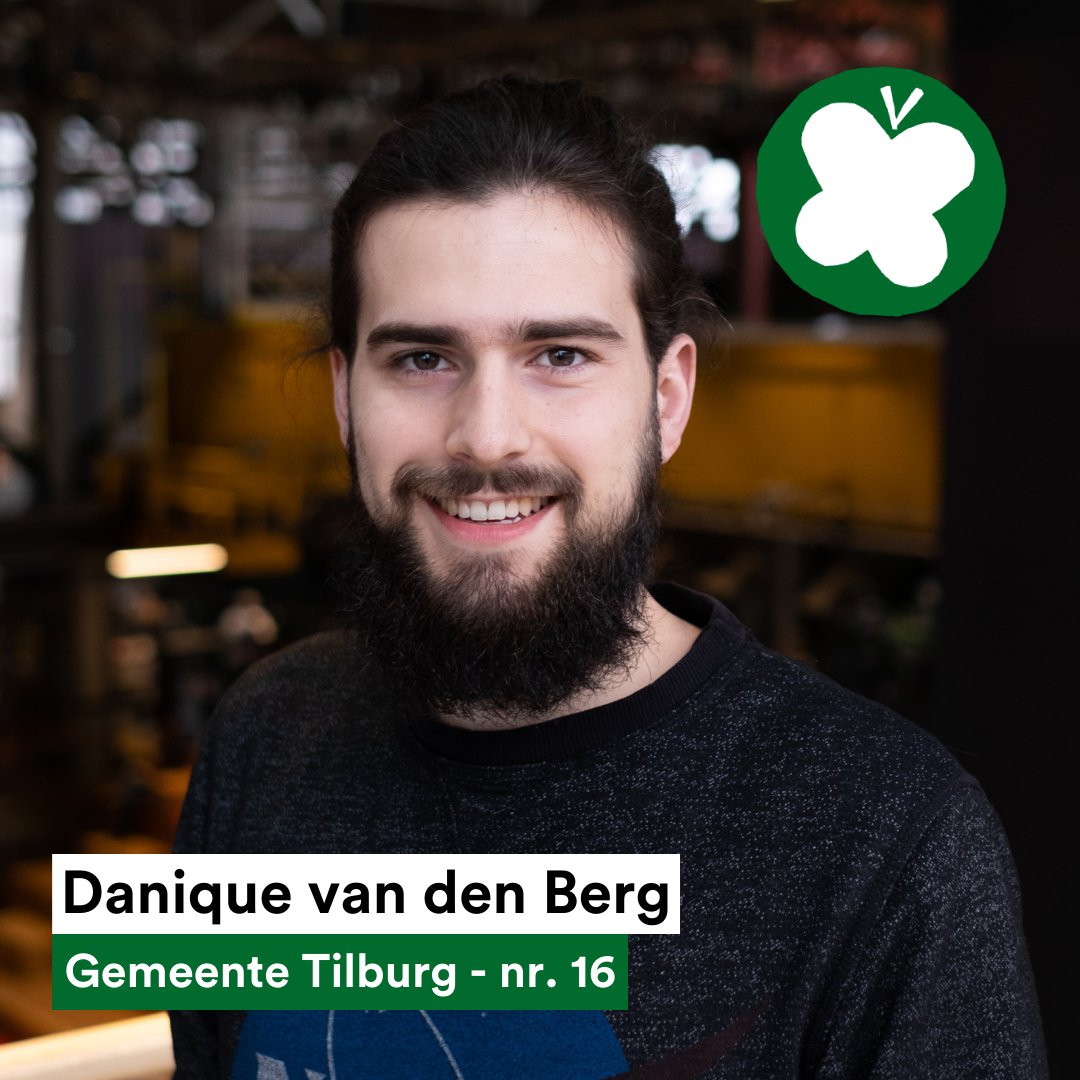 Wij stellen graag #16 aan je voor: Danique van den Berg

Hij hoopt dat we samen van Tilburg een mooie duurzame stad kunnen maken, waar plek is voor zowel de natuur als de mens!

👉🏼 Wil je meer over hem weten? Check onze website voor zijn volledige biografie.