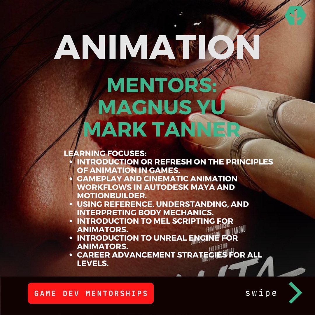 SkillTree_inc's tweet photo. Here is what we have available for April 2022: 👇🏻
⚡️ Production &amp; Management with Emile Liang 
⚡️ Animation with @tanman5k &amp; Magnus Yu
⚡️ Character Art with  @Austin9Martin 
⚡️ Environment Art with @jobyek, @BeddowsDesign &amp; @billymatjiunis
⚡️ VFX Art with Kevin Huynh and Matt S! https://t.co/BuigyUn1a8