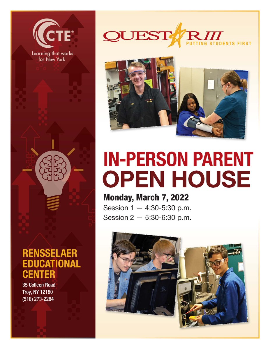 Rensselaer Educational Center is hosting their in-person open house tomorrow Monday, March 7th. Learn about all the hands-on learning opportunities they have to offer. questar.org