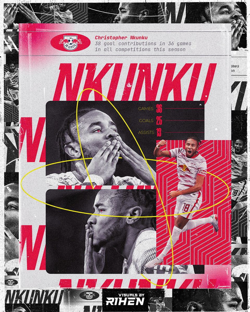 We need to talk about Christopher Nkunku, 'Just' 38 goal involvements in 36 games this season 🤯😬

What a phenomenal season he's having 🔥🔥🔥

@c_nk97 @RBLeipzig_EN #smsports #sportsdesign #teamcnk #cnkspirit #weareleipzig 🔴⚪️