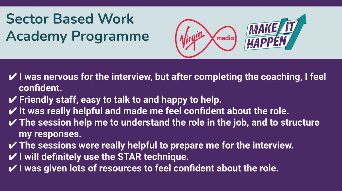 We had a fabulous group of learners on our pre-employment training for <a href="/virginmedia/">Virgin Media ❤️</a> CSA roles in Manchester: careers.virginmedia.com. Here's some feedback on their learning/coaching experience with the Preparation for Work team <a href="/ManAdultEd/">Manchester Adult Ed.</a>. Good luck to everyone!