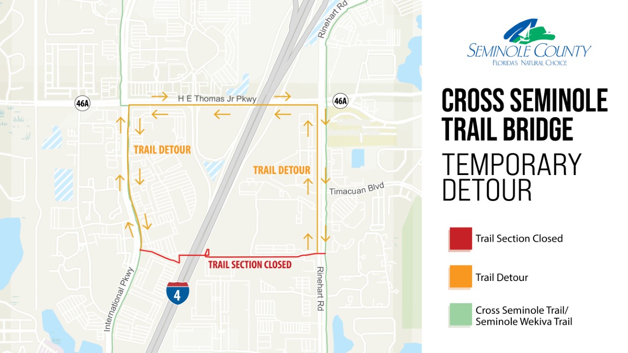 Cross Seminole Trail Map Bike/Walk Central Florida On Twitter: "⚠️ Detour ⚠️ The Cross Seminole Trail  Bridge Anticipated To Be Closed Through The End Of May For Routine  Maintenance. Metal Components Of The Bridge Are Being