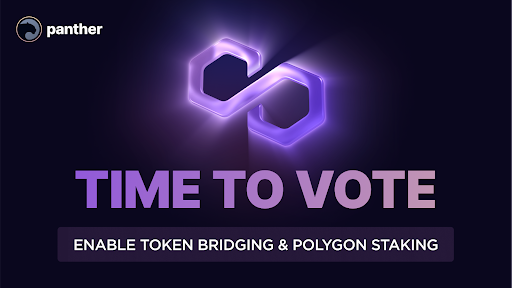 ZKPanther's tweet photo. Governance Proposal #3 is now live!

$ZKP stakers can now vote to bridge 2M $ZKP to the Polygon PoS network and extend governance and staking into a multi-chain strategy. 

Read the Proposal and vote at:
https://t.co/l0TTPEmd5Y https://t.co/R1geLzK98e